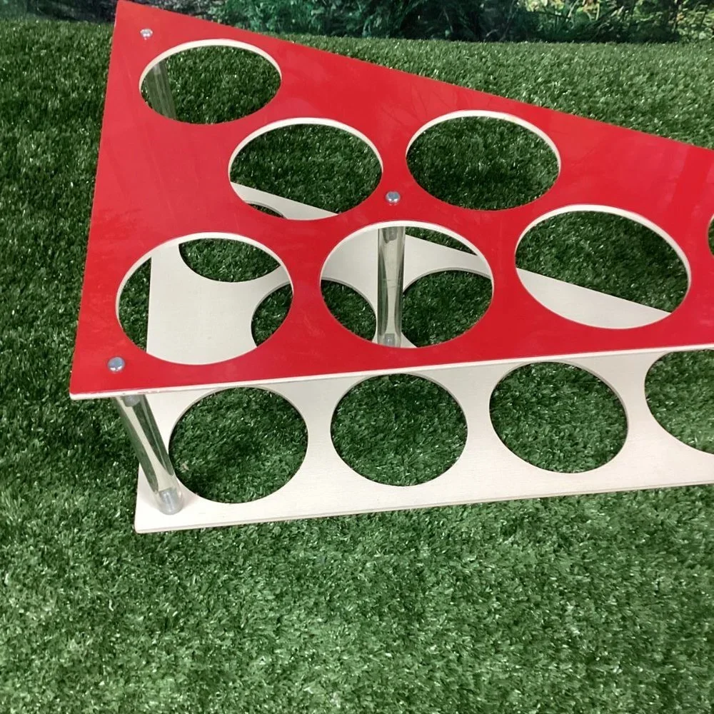 Vintage Wine Rack Red Mid Century Atomic